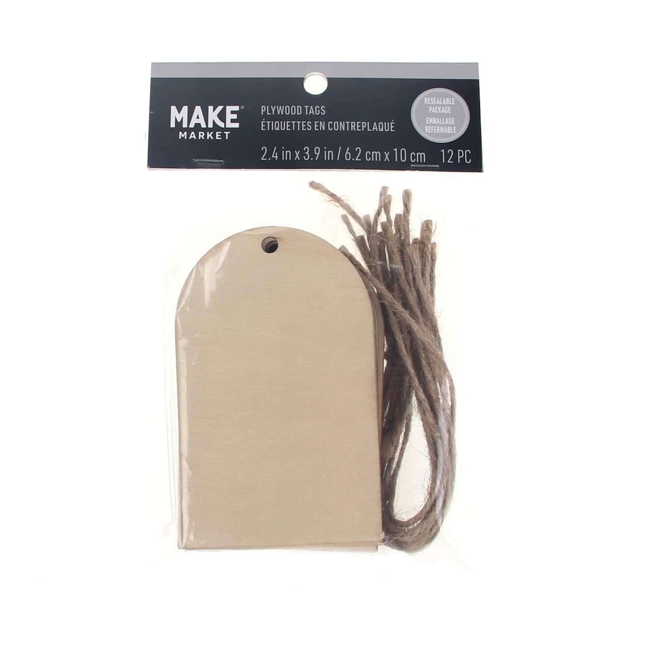 Étiquettes en contreplaqué de 10 cm, 12 unités de Make Market